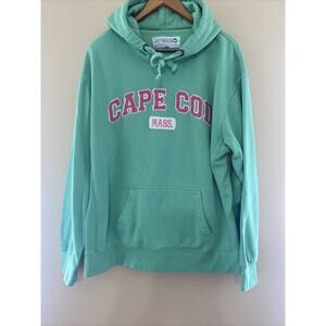 Grey Whale Women’s Cape Cod Sweatshirt Hoodie Green & Pink Size XL